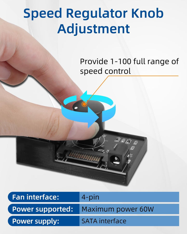 12V 4Pin PWM PC Lüfterregler für 6 PC Lüfter, 1 Eingang 6 Ausgänge PWM Lüfter Hub mit SATA/DC 5521 S