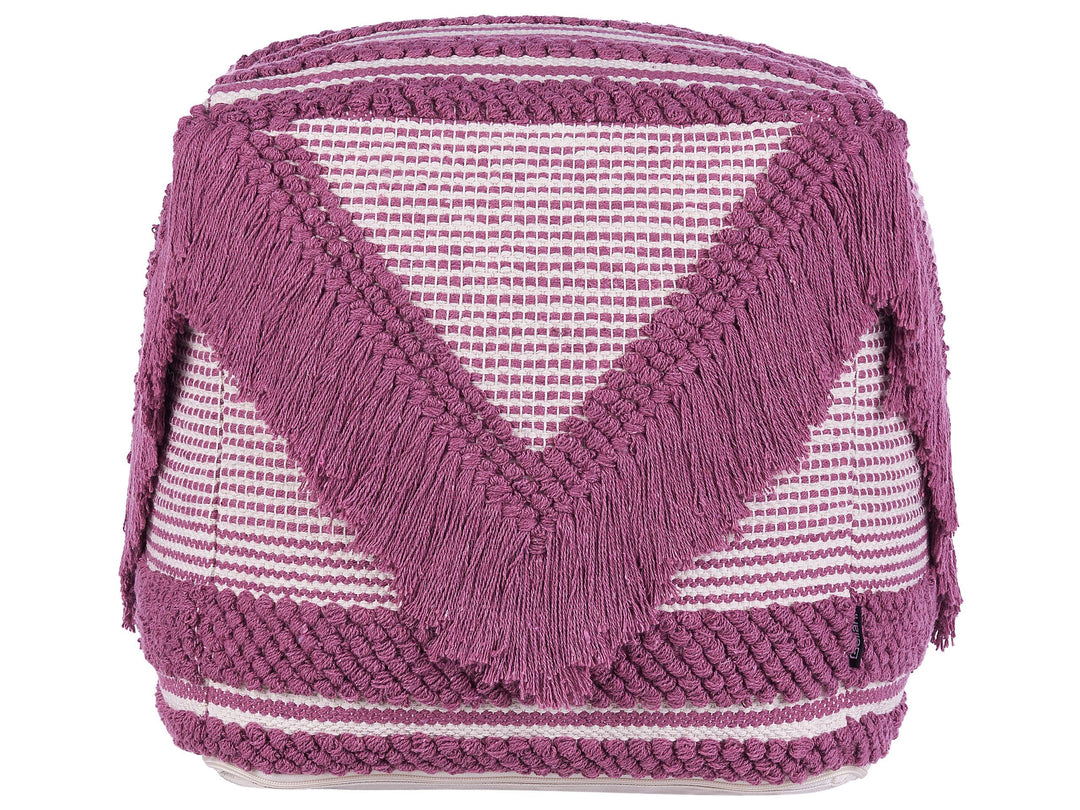 Pouf Ottomane Taburett Sitzpouf rosa zartrosa Boho Kochi