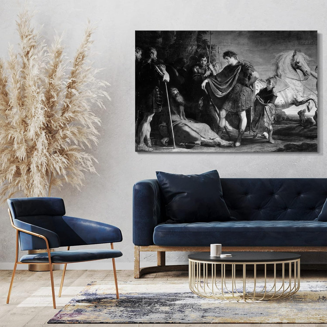 Printed Paintings Leinwand (80x60cm): Gaspar de Crayer - Das Treffen von Alexander dem Grossen und 8