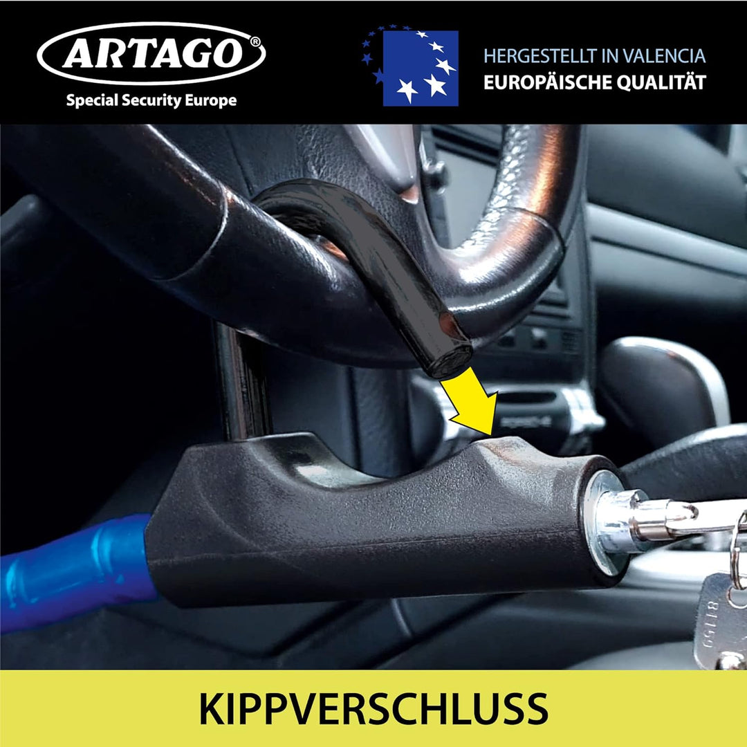 Artago 880/B Lenkradschloss Pedal EASY HOOK, Lenkradkralle, Diebstahlsicherung Lenkrad Pedal Auto, G