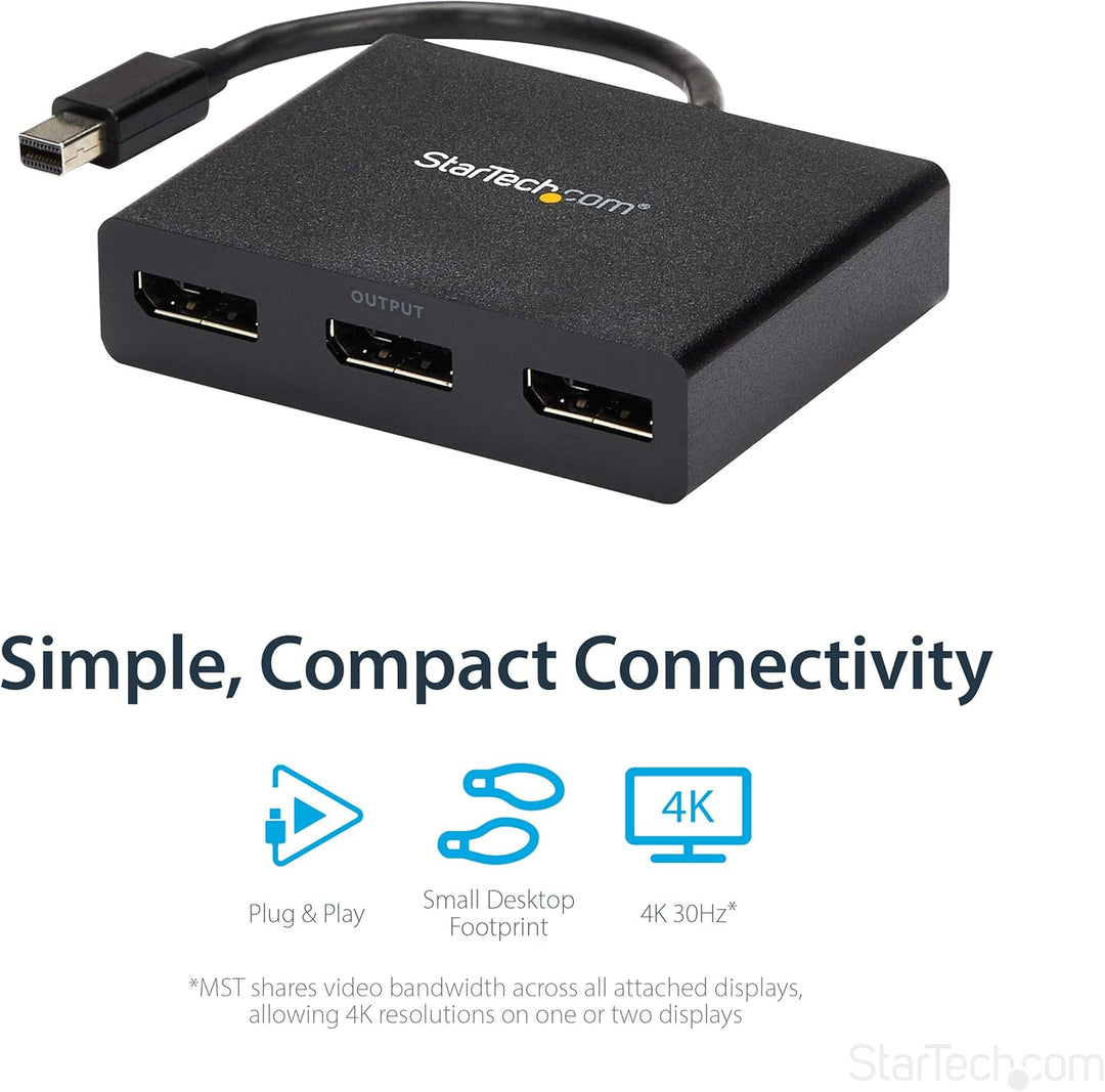 StarTech.com Mini DisplayPort 1.2 auf DisplayPort MST Hub - Triple Head mDP/ DP Multi Stream Transpo