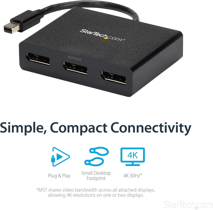 StarTech.com Mini DisplayPort 1.2 auf DisplayPort MST Hub - Triple Head mDP/ DP Multi Stream Transpo
