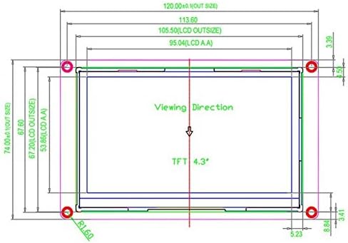 Aihasd English Nextion 4.3'' HMI TFT Touch Panel LCD Display Module Resistive Touch Screen Panel for