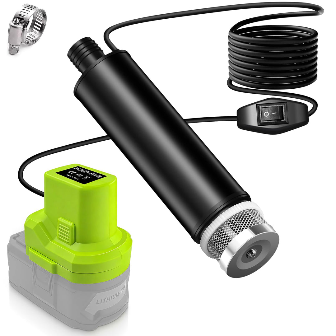Tauchpumpe für RYOBI Akku 18V Schmutzwasserpumpe Wasserpumpe Flachwasserpumpe Saugpumpe Absaugpumpe,