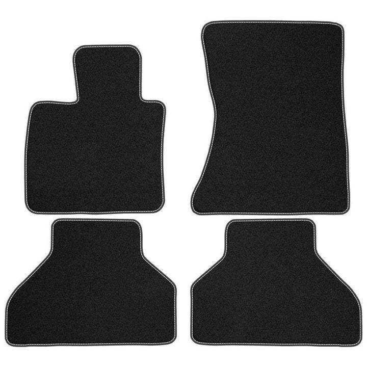 M MOTOS Velours Premium fussmatten Auto kompatibel mit BMW X5 E70 2006-2013 - Premium, Matt, Weiss f