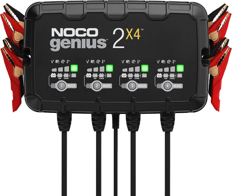 NOCO GENIUS2X4: 8A (2A/Bank) Ladegerät, 6V/12V Batterieladegerät, Erhaltungsladegerät und Desulfator