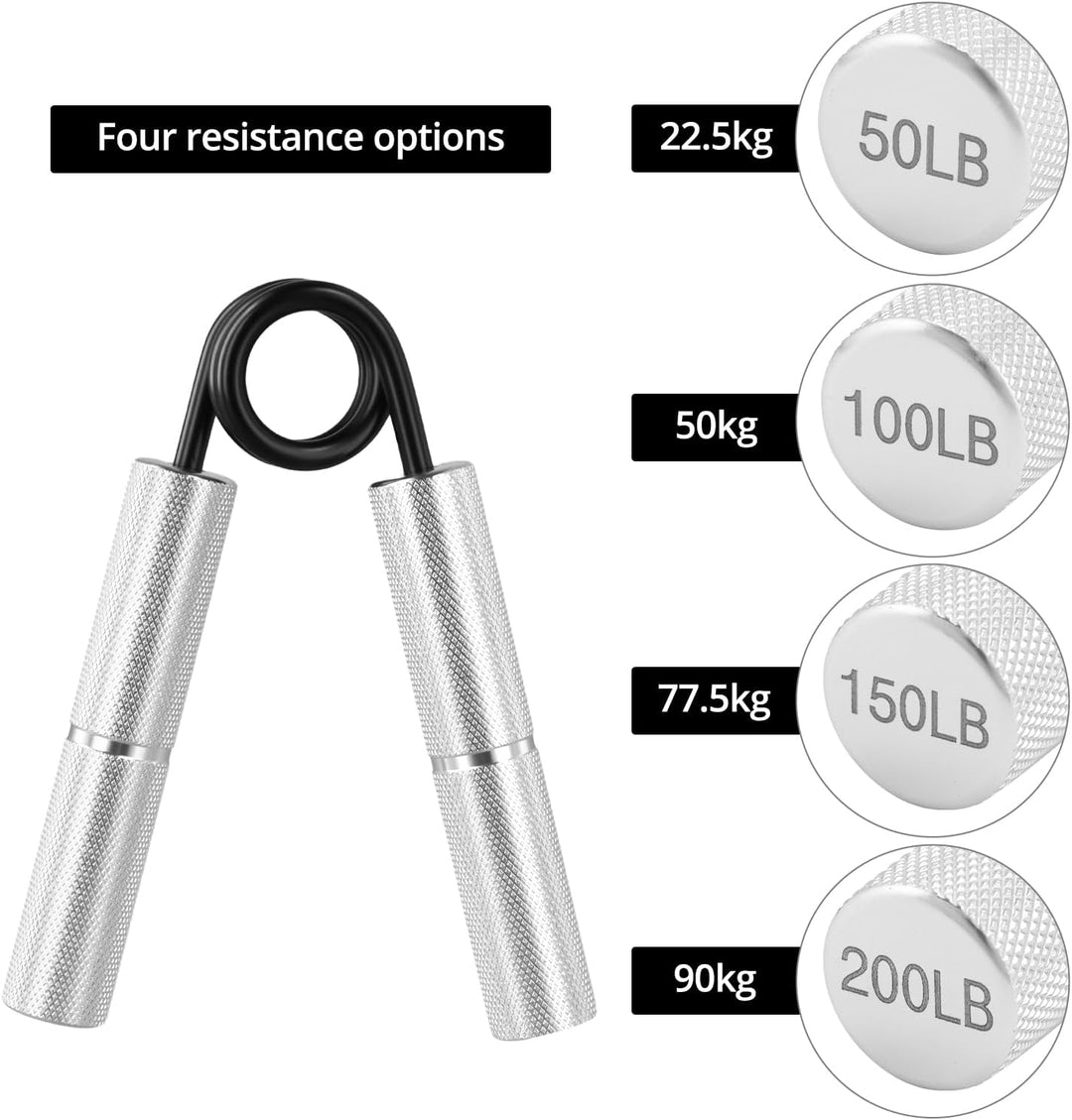 QWORK® Aluminium Griffkraft Trainer Unterarmtrainer 22.5/45/67.5/90kg - Robust & Rutschfest silber,