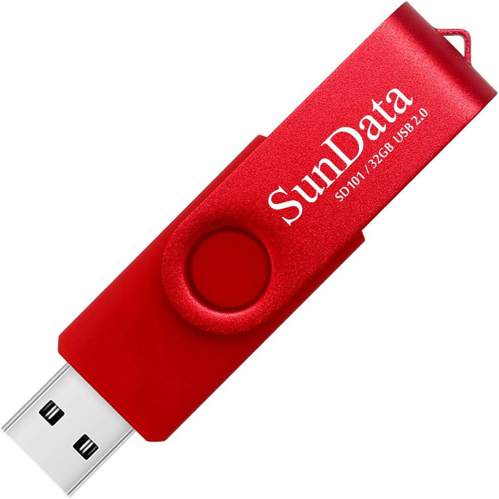 SunData 3 Stück 32GB USB-Sticks USB 2.0 Speicherstick Thumb Drives Memory Sticks Rotate Metall (3 Mi