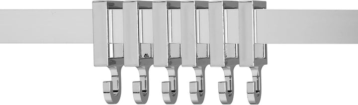 Croydex AD116441 Duschvorhangstange mit Ringen, quadratisch, maximale Länge 2500 mm, Chrom Quadratis