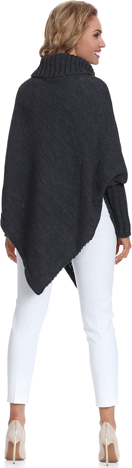 Merry Style Damen Poncho M83N4 Einheitsgrösse Graphite, Einheitsgrösse Graphite