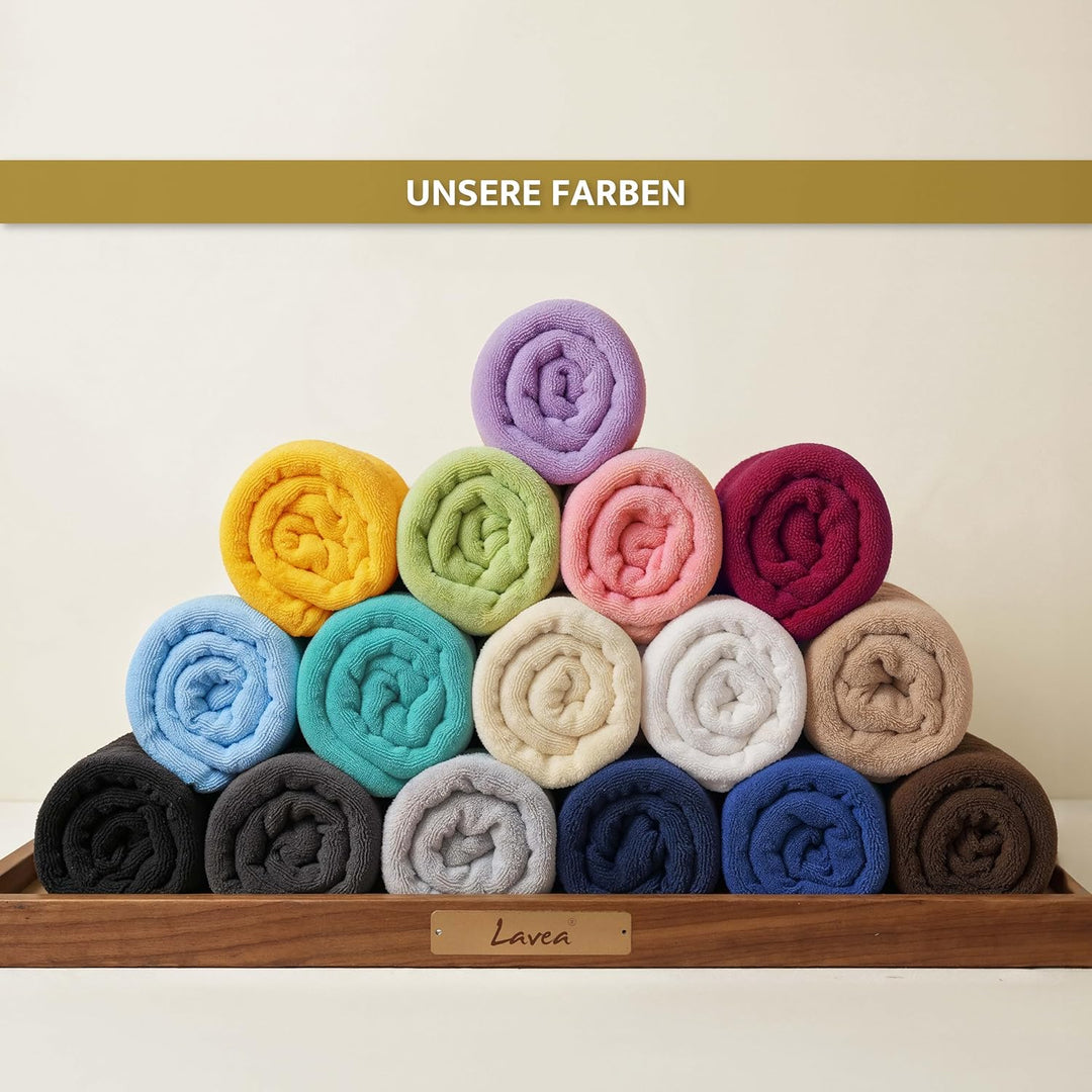 Lavea 4er Set Handtuch 50x100cm, Frottierserie Elena, Rapsgelb 4 x 50 x 100 cm Rapsgelb, 4 x 50 x 10