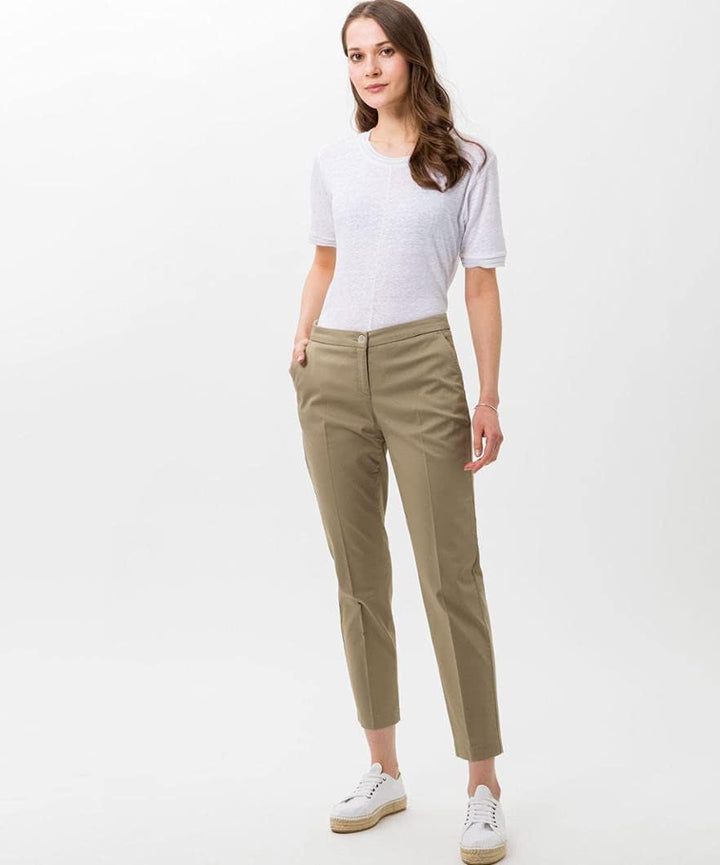 BRAX Damen Style Maron verkürzte Form sportlich-Elegante City Hose, Vintage Khaki