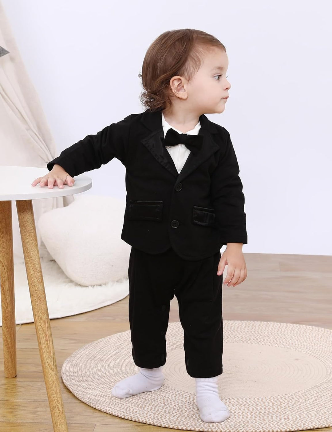 mintgreen Baby Junge Gentleman Strampler, 2pcs Anzug Set Hochzeit Outfit mit Mantel, 6-24 Monate 9-1