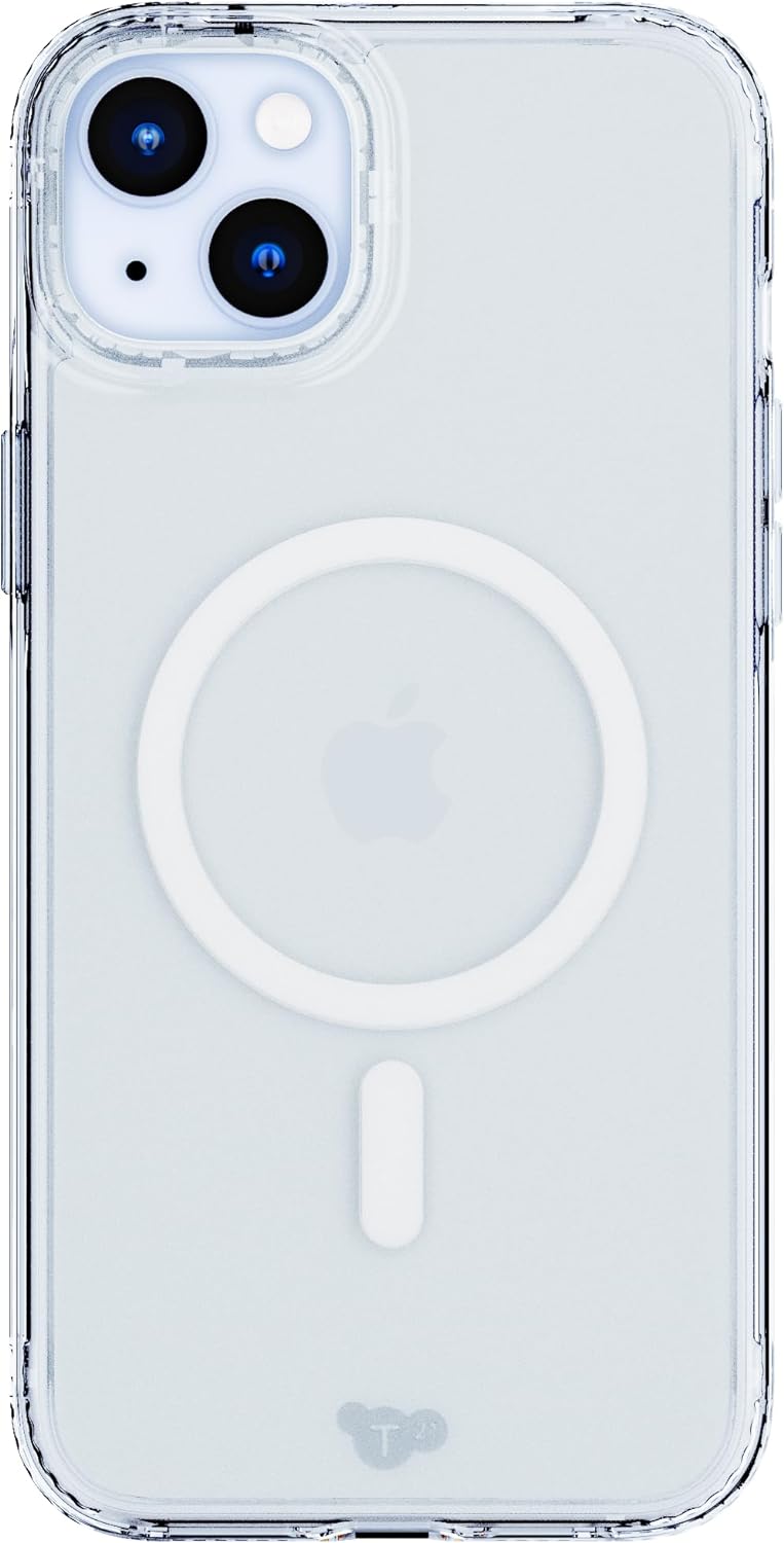 Tech21 Evo Clear Handyhülle für iPhone 15 Plus - Kompatibel mit MagSafe - Transparent - Wissenschaft