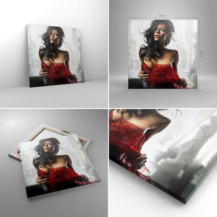 Bilder auf Leinwand Schönheit Körper Kleid Eleganz Leinwandbild 60x60cm Wandbilder Dekoration Wohnzi