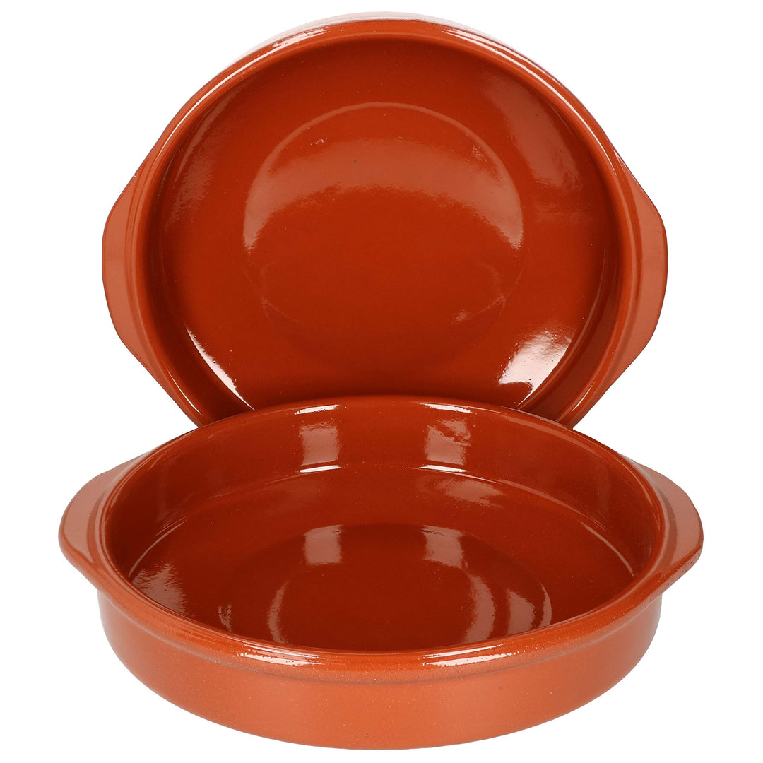 MamboCat Cazuela mit Griff 2er Set Schalen Bernd 1,3l Auflaufform rund 25,5cm aus Ton glasiert Gröss
