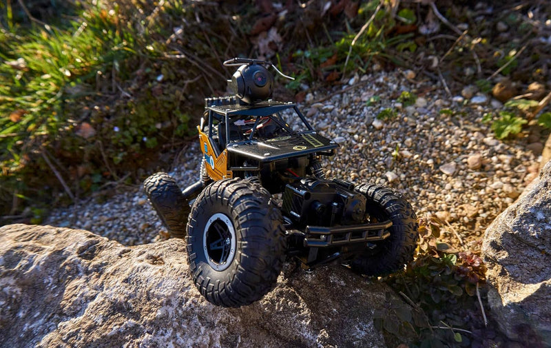 Carson 500404192 404192 1:14 Movie App Crawlee 2.4G 100% RTR Gold, RC Crawler, Offroad geeignet, Gel