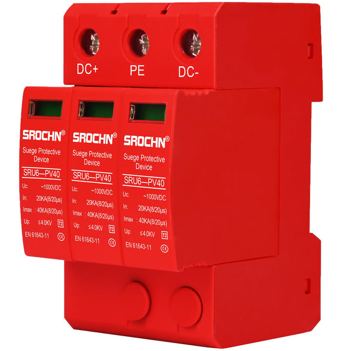 Warmfay Überspannungsschutz PV C (T2) 3P 20-40KA, 1000V DC Photovoltaic Lightning Protector Niedersp