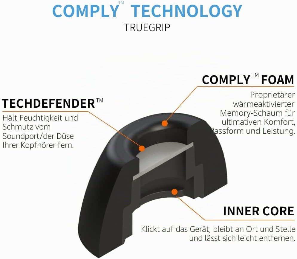 Comply Schaumstoff-Ohrstöpsel für Samsung Galaxy Buds Pro, ultimativer Komfort | unerschütterliche P
