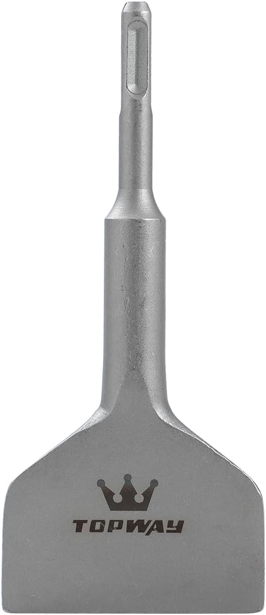 TOPWAY Satz mit 6 Stück SDS-Plus Spachtelmeissel 3 Zoll + 4 Zoll Bodenschaber Fliesen Entfernung Mei
