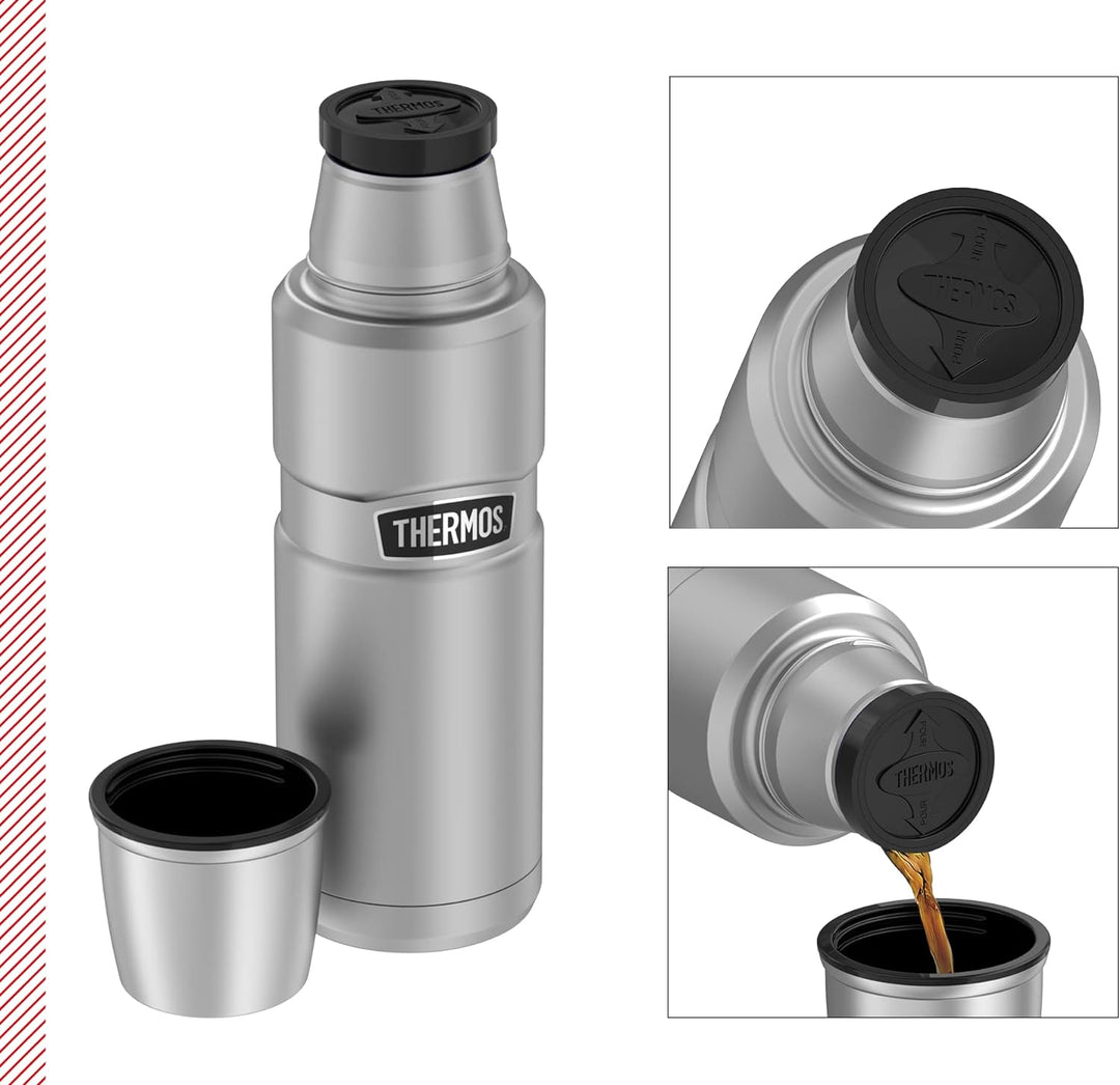 Thermos 4003.205.047 Isolierflasche Stainless King, 0,47 L, Edelstahl mattiert Edelstahl 470 ml ohne