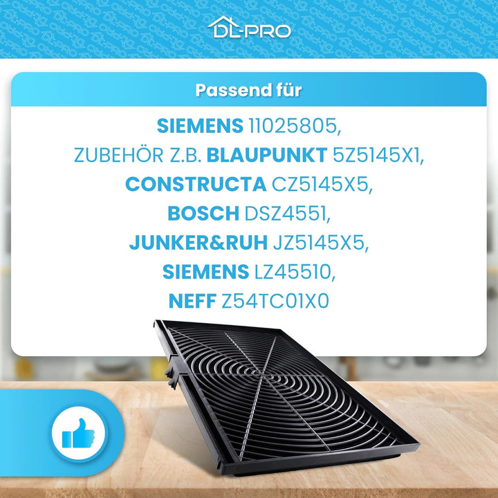 DL-pro Kohlefilter 300x198mm für Bosch Siemens Constructa 11025805 LZ45510 DSZ4551 CZ5145X5 5Z5145X1