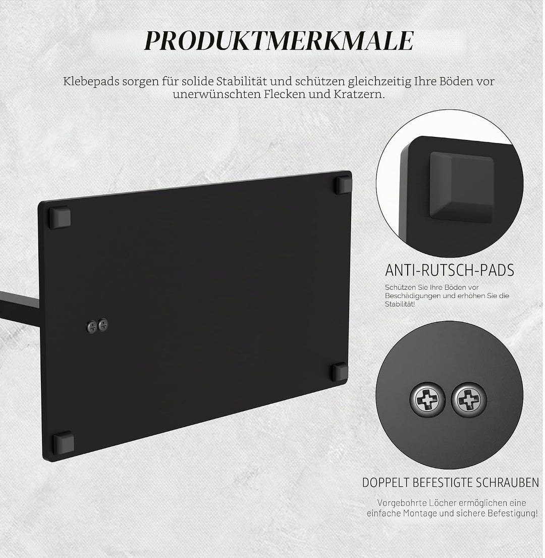 OUTBROS Handtuchständer Freistehend, Handtuchhalter Stehend Edelstahl, 2 Metallstangen, Kleiderablag