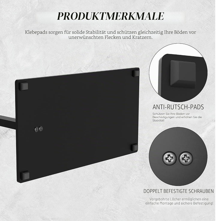 OUTBROS Handtuchständer Freistehend, Handtuchhalter Stehend Edelstahl, 2 Metallstangen, Kleiderablag
