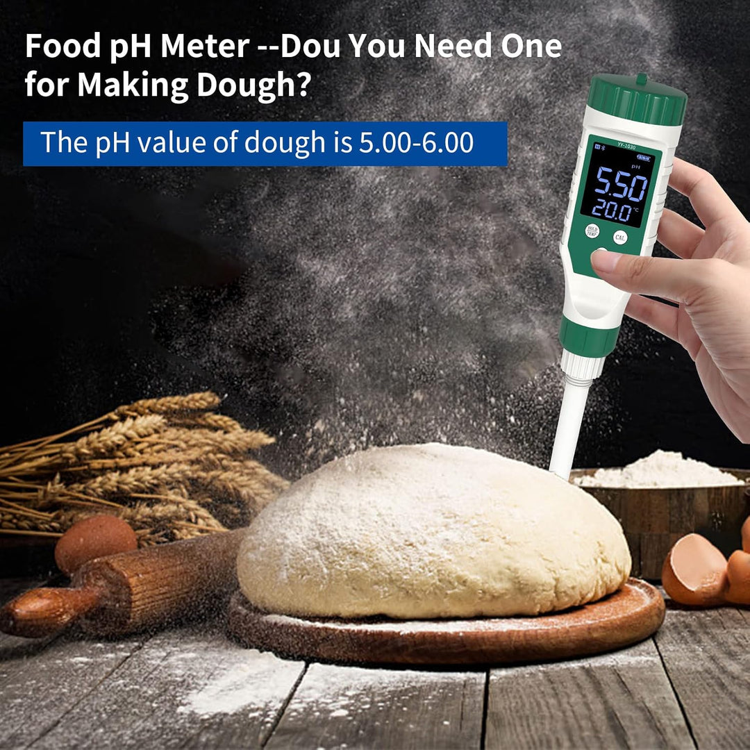 pH Messgerät mit Bluetooth, pH Wert Messgerät für Lebensmittel, Hochpräzises pH Meter mit 0,01 Auflö