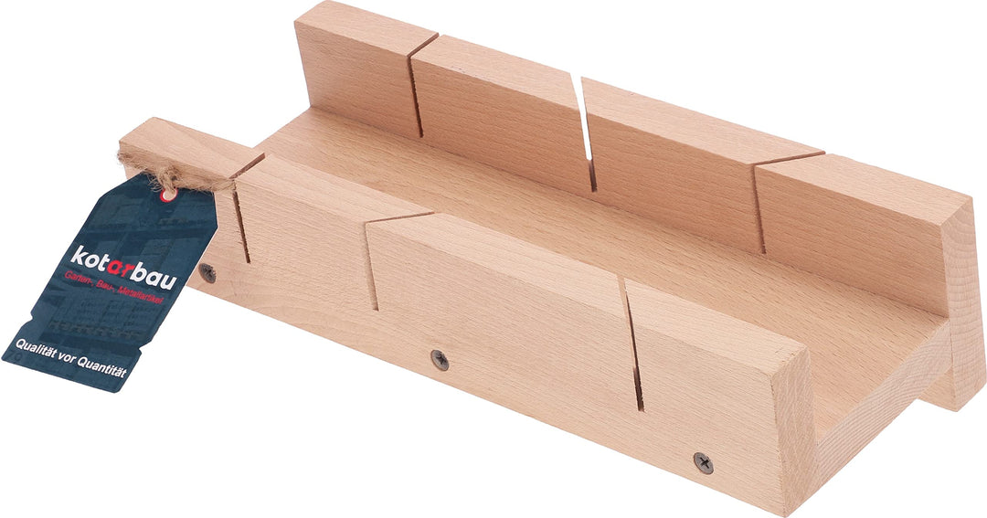 KOTARBAU® Schneidlade aus Holz 30x12 cm zum Schneiden von Eckverbindungen Leisten Latten Gehrungslad