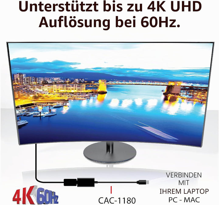 Club3D CAC-1180 DisplayPort Adapter [1x DisplayPort Stecker - 1x HDMI-Buchse] Schwarz, CAC-1180