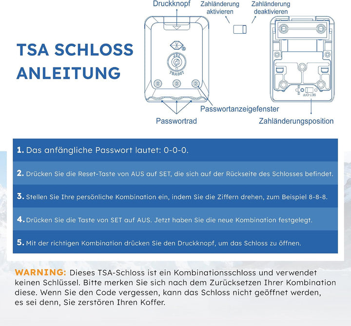 ALPHA CAMP Kofferset 2 Teilig Grösse M L Reisekoffer Leicht Hartschalenkoffer Polycarbonat Luggage S