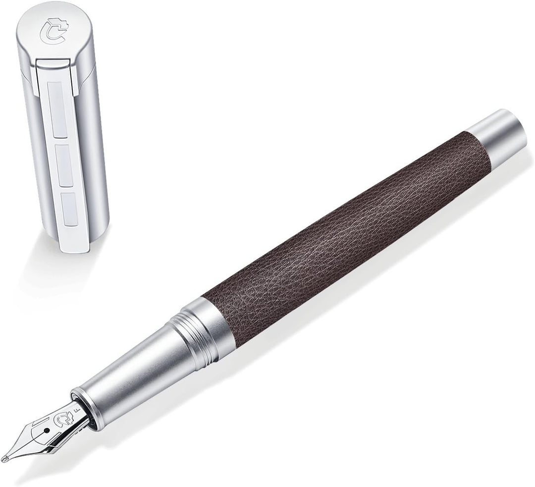 STAEDTLER Initium Corium Füllhalter, braunes Leder, EF, Made in Germany, mit edler Geschenkverpackun