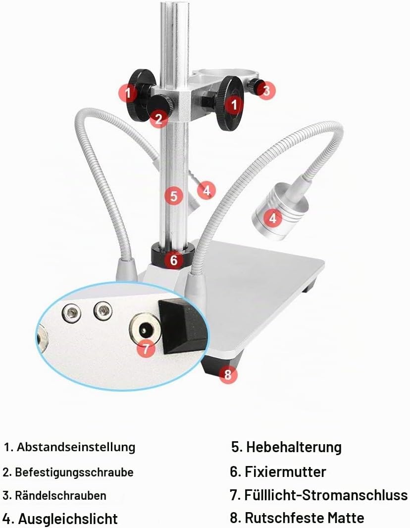Jiusion Ständer mit 2 Lampen aus Aluminiumlegierung, universell verstellbar, professioneller Standha