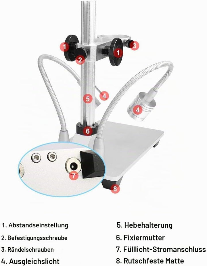 Jiusion Ständer mit 2 Lampen aus Aluminiumlegierung, universell verstellbar, professioneller Standha