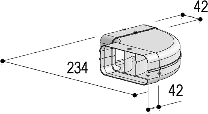 Berbel Flachrohr System 125-90°-Bogen waagerecht