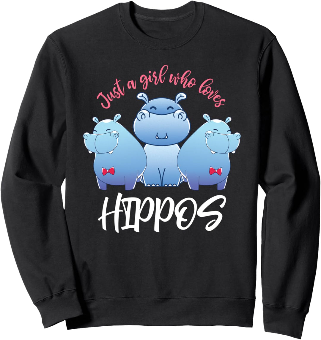 Afrika Safari Zoo Tier Hippo Geschenk Mädchen Nilpferd Sweatshirt