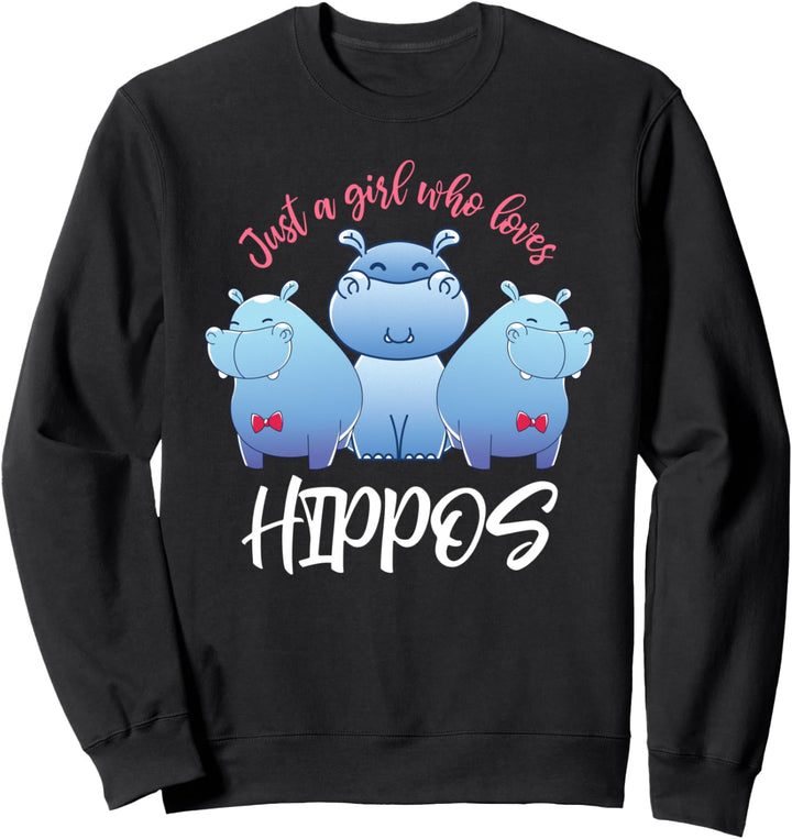 Afrika Safari Zoo Tier Hippo Geschenk Mädchen Nilpferd Sweatshirt