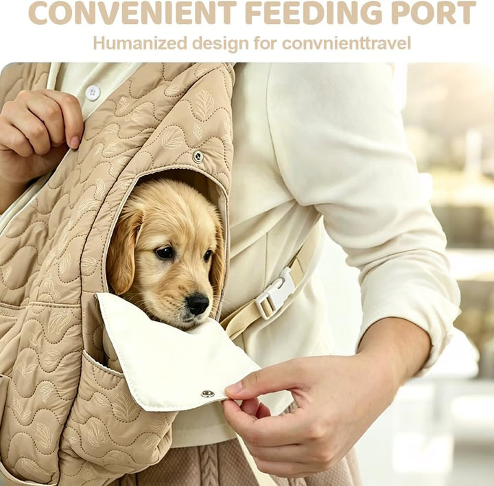 Hundetragetasche Bis 10 Kg, Tragetasche Hund mit Verstellbarem Gurt, Khaki | Hundetasche für Kleine
