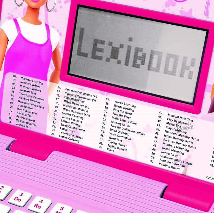 Lexibook, Barbie JC598BBi2 Lern- und Zweisprachiger Laptop in Englisch/Spanisch, Spielzeug für Kinde