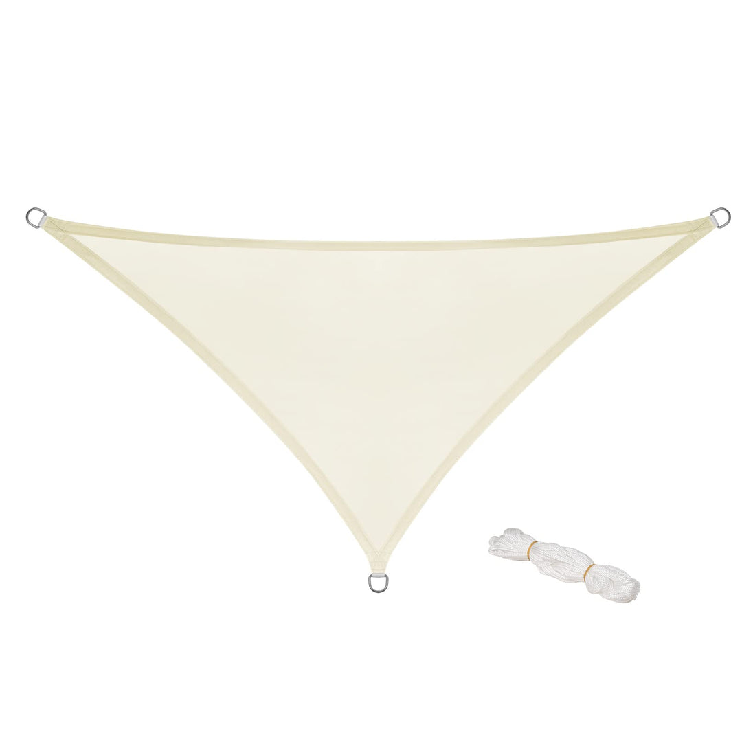 WOLTU Sonnensegel Dreieck 3,6x3,6x5,1m Creme wasserabweisend Sonnenschutz Polyester Windschutz mit U