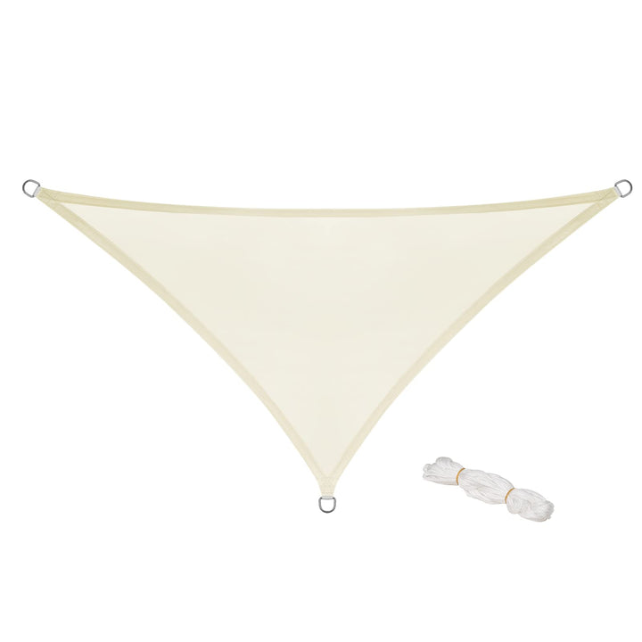 WOLTU Sonnensegel Dreieck 3,6x3,6x5,1m Creme wasserabweisend Sonnenschutz Polyester Windschutz mit U