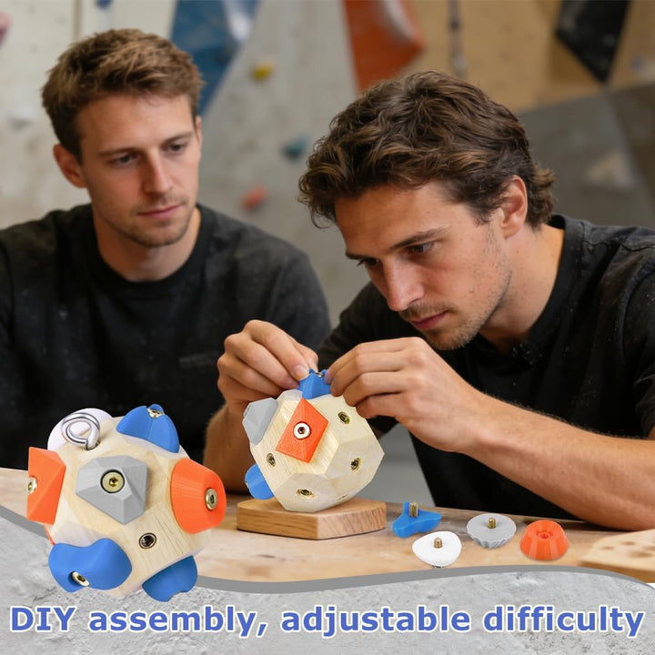 Handgefertigter 3D Boulder-Block mit 12 Harzhaltern, Tragbares Kletterball Fingergriff-Trainer Sport