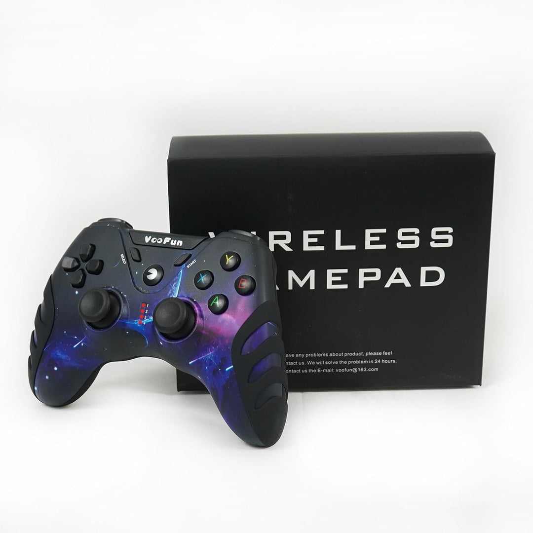 VooFun PC Controller Wireless, Gamepad für PC PS3 Controller mit Dual-Vibration, 2.4g Wireless Gamin