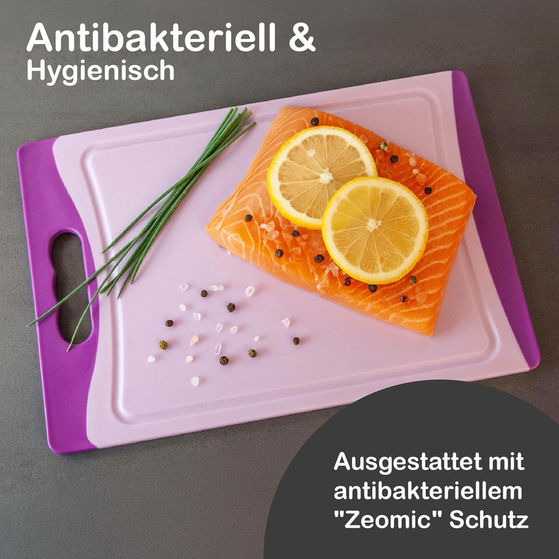 MaxxGoods Kunststoff Schneidebrett Set 6-TLG. - 20,0 x 15,0 cm - antibakteriell - spülmaschinenfest