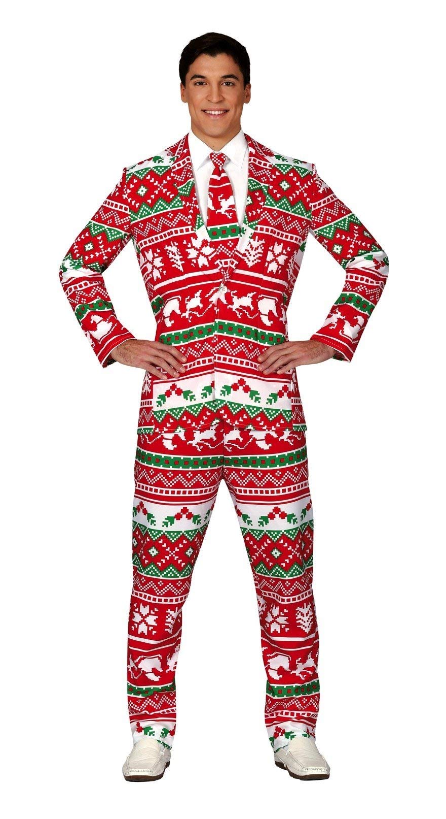 GUIRMA Weihnachtsmann komplette Weihnachtsanzug mit Krawatte M Mehrfarbig, M Mehrfarbig