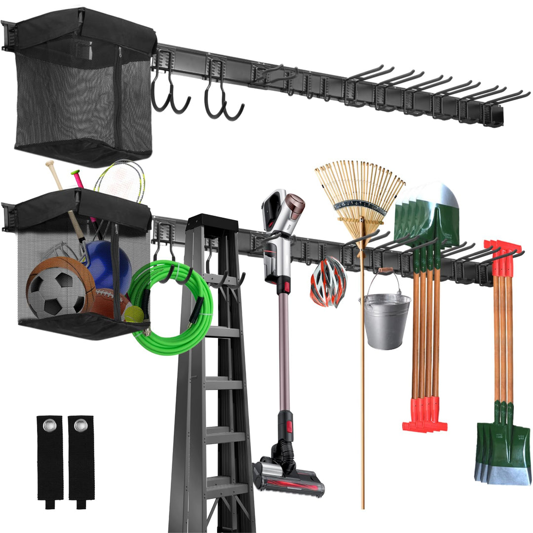 Sinoer Garage Tool Management Wall Rack, Metall-Gartengerätehalter,Garage Wall Management Storage Ra