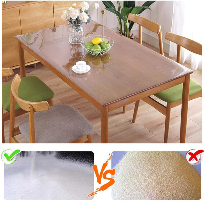 LAVOUP Tischschutz transparent 2 mm PVC abwischbar wasserdicht für Zuhause, Küche 80 x 110 cm, trans