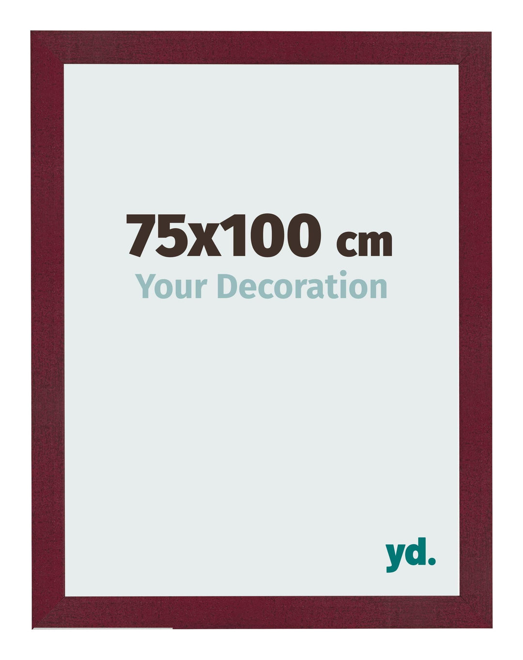 yd. Your Decoration - Bilderrahmen 75x100 cm - Weinrot Gewischt - Bilderrahmen aus MDF mit Acrylglas