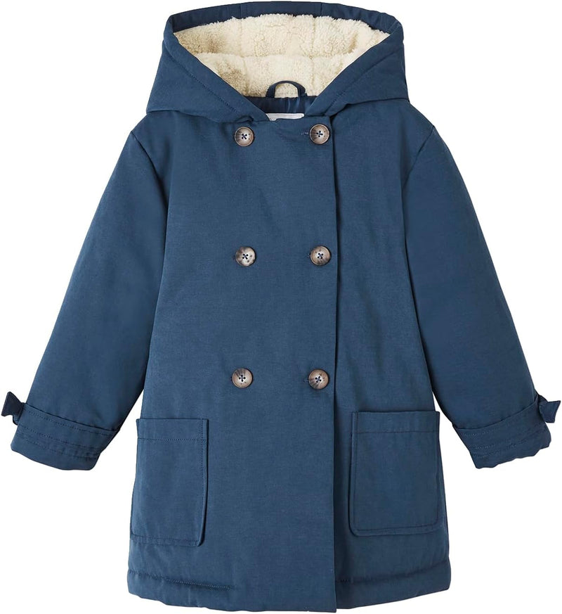 Vertbaudet Mädchen Winterjacke mit Kapuze, Wattierung Recycling-Polyester 86 Marine, 86 Marine